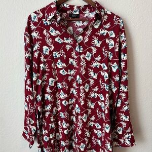 VICI Collection Burgundy Floral Button Down Romper Dress - Medium